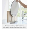 thumbnail image 3 of Yamazaki Home Round Cutting Board Stand, White, Steel, Water Resistant, No Assembly, 3 of 7