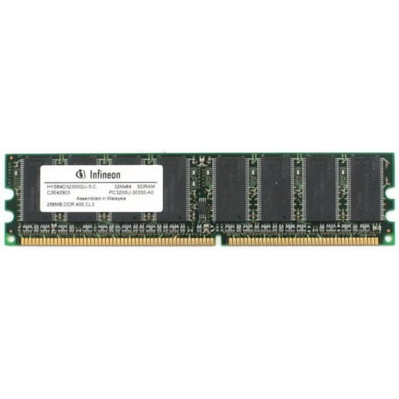 Memory, hys64d32300gu-5-c 32mx64 sdram pc3200u-30330-a0, 256mb, ddr, 400, cl3