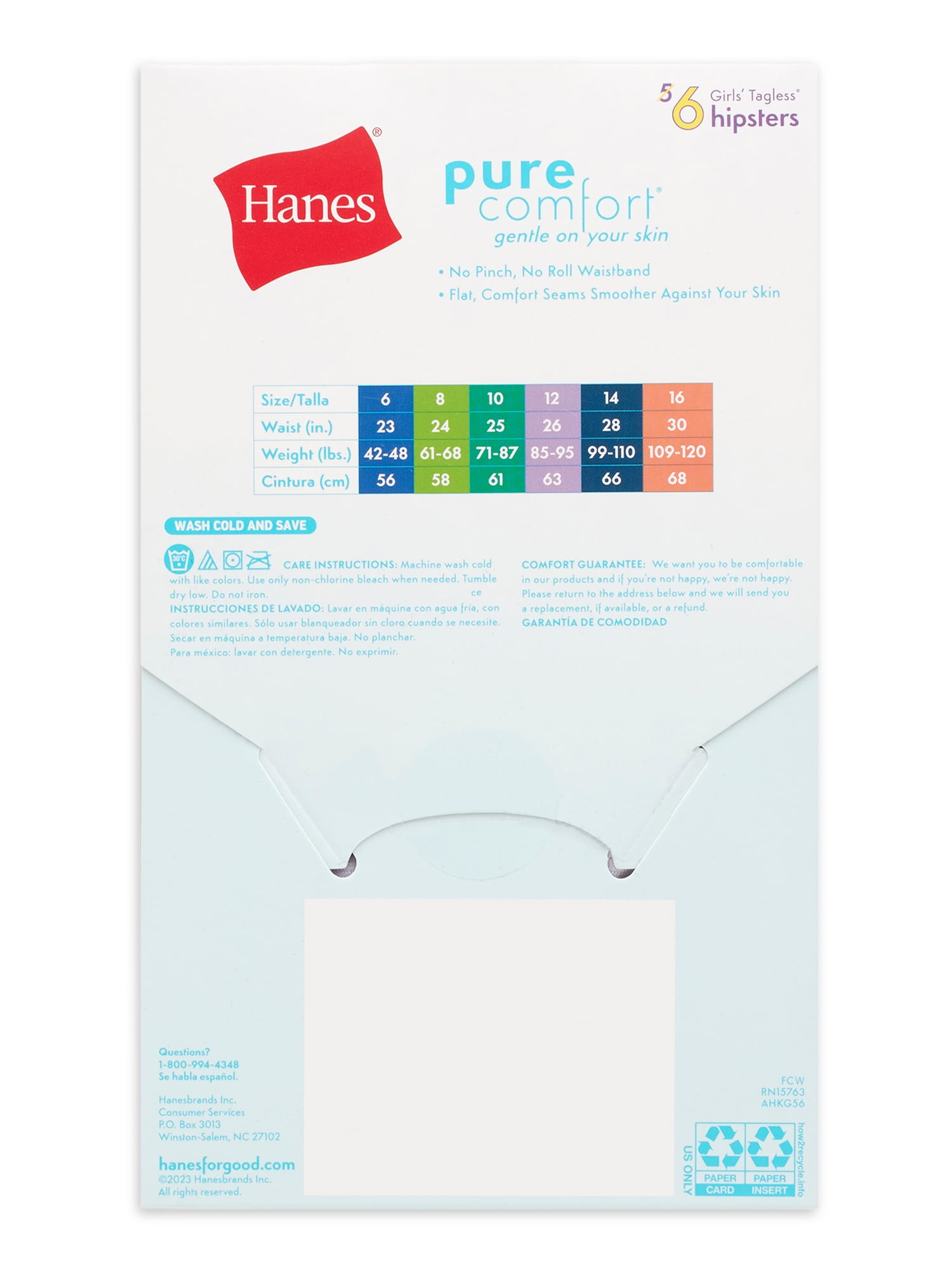 Hanes Girls' Pure Comfort Microfiber Hipster, 5+1 Bonus Pack