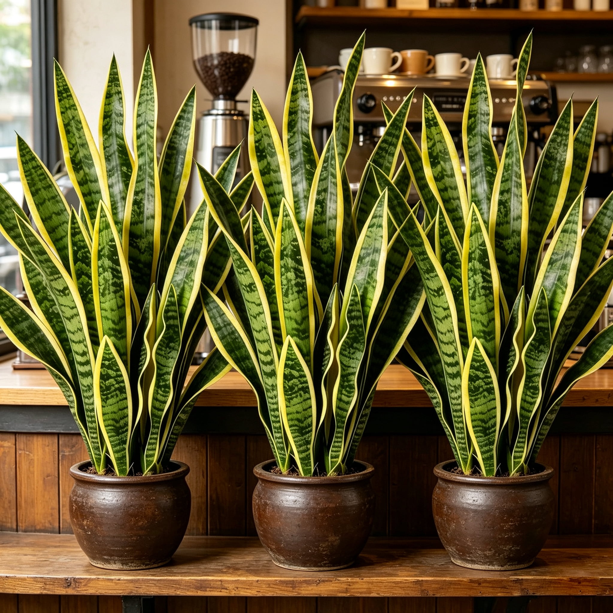 22.44in Artificial Snake Plants 3 Pack, UV Resistant Faux Sansevieria, No Pot, Indoor Outdoor Fake Snake Plant for Home Office Living Room Decor