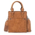 thumbnail image 6 of Wrangler Embossed Crossbody Bag for Women Top Handle Fringe Handbags and Western Mini Tote, Light Brown, 6 of 7