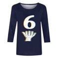 thumbnail image 5 of Birdeem Blouses Décontractées pour Femmes, Manches 3/4, Col Rond, Chandail, Haut Imprimé, Blouse Mode, 5 of 5
