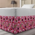 thumbnail image 1 of Wasabi Bed Skirt, Continuous Happy Kawaii Style of Japanese Sushi with Smiling Faces, Elastic Bedskirt Dust Ruffle Wrap Around for Bedding Decor, 4 Sizes, Pink and Multicolor, by Ambesonne, 1 of 2
