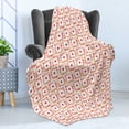 thumbnail image 4 of Aztec Soft Flannel Fleece Throw Blanket, Abstract Trippy Grunge Odd Shapes with Large Dots Hippie Culture, Cozy Plush for Indoor and Outdoor Use, 50" x 60", Scarlet Vermilion White, by Ambesonne, 4 of 5