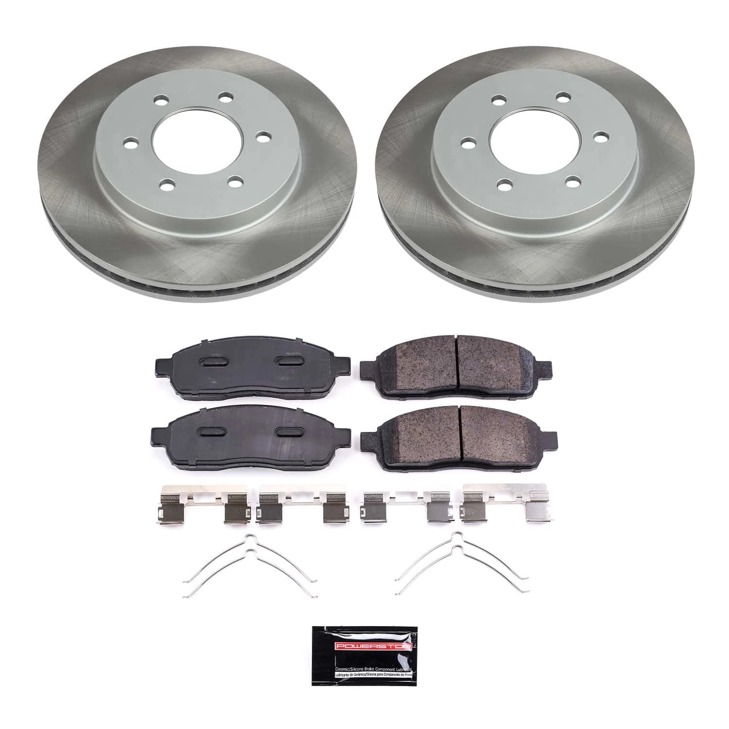 PowerStop Front Semi-Coated Rotor and Low-Dust Ceramic Brake Pad Kit SC1943