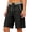 Black, variant on Women's Cotton Linen Casual Shorts High Waisted Drawstring Elastic Waistband Straight Leg Lounge Shorts