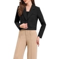 thumbnail image 1 of BLAZER CORTO CHIC INSPIRE para Mujer, Chaqueta de Oficina con Solapa, Manga Larga, Blazers de Negocios XL Negro, 1 of 6