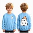 thumbnail image 2 of Toddler Boys Halloween Shirt for 1t 2t Boys Halloween T-shirt Boys Ghost Kids Shirt Crewneck Long Sleeve Graphic Top Toddler to Youth Boys Clothes Size 1-2 Years, 2 of 9