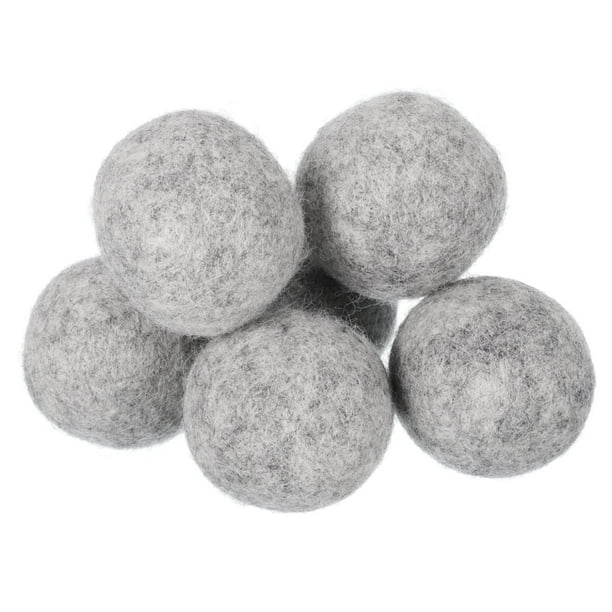 Uxcell 6 Paquetes de Pelotas de Secadora, Pelotas de Lana de 1.6 Pulgadas para Secadora de Ropa, Gris Claro