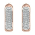 thumbnail image 2 of 10K Rose Gold Round Diamond Ladies Huggies Hoop Earrings (1/4 Carat) (I1-I2 Clarity), 2 of 3