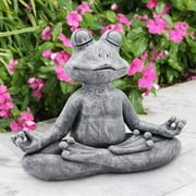 Statue de grenouille zen en méditation, figurine de grenouille de yoga animal zen pour décor de jardin de pelouse d'intérieur et d'extérieur