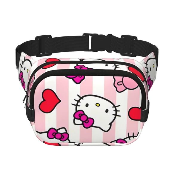 Saiise Sanrio Print Fanny Pack Crossbody Bag for Women and Men, Belt Bag for Hiking Bum Bag with Adjustable Strap, Waist pack for Running Workout Sports Travel