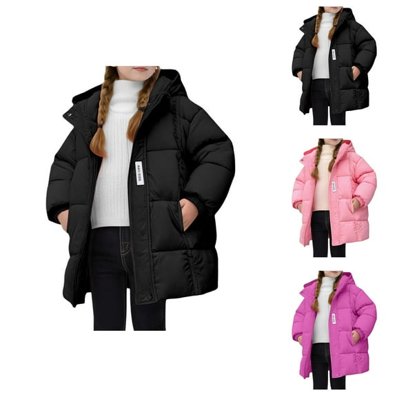 Girls Winter Coats Winter Coat Girls Down Winter Jacket Long Coat Warm Children's Down Jackets Windproof Outdoor Casual Hooded Leisure Fashion Jacket