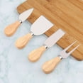 thumbnail image 5 of -4 PCS Cheese Knife Set for Charcuterie Board, Wood Handle Stainless Steel Cheese Slicer & Cutter Utensils with Mini Knife, Butter Knife, Fork, 5 of 7