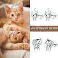 thumbnail image 5 of TRISHULA Cute Cat Earrings, Hypoallergenic, Sterling Silver, Includes Gift Box, 5 of 9