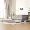 thumbnail image 2 of Daybed Bed Frame Platform Bed with Twin Size Trundle Modern Wooden Bed with Fence Guardrails and Slat Support Leg for Dorm, Bedroom, Guest Room (Twin), 2 of 9