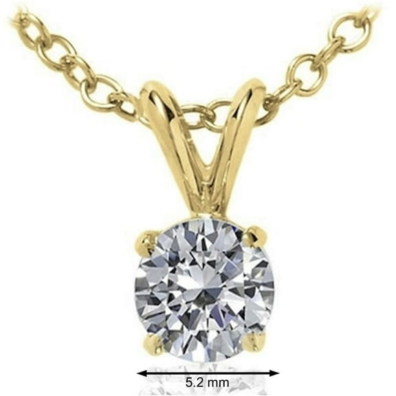 Aonejewelry 1.00 CT Round White Diamond Solitaire Pendant In 14K Gold