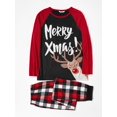thumbnail image 4 of PatPat Mosaic Family Matching Reno Merry Christmas Pijamas Set (Resistente Al Fuego), Hombres Mujeres Baby Kid's Loungewear, 4 of 4