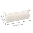 thumbnail image 3 of Cylindrical Pencil Case,Large Capacity Zipper Canvas Stationery Pouch,Spacious Storage Bag for Daily Desk Organizer,Travel Carry,Beige, 3 of 7