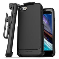 Encased iPhone SE Belt Clip Case (2020/2022) Slim Grip Cover (Thin Armor) with Holster (Black)