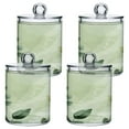 thumbnail image 2 of Clear Storage Jar 2.75x 4.13 Inches One Sizex2 Cotton Swabs Cans Translucent Plasticental Floss Cans Cotton Pads Cans Bathroom Canisters Green Leaf, 2 of 7