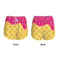 thumbnail image 3 of Balery Red Ice Cream Pattern Women's Running Shorts with Liner 2 Pockets Elastic Workout Athletic Gym Yoga Shorts-X-Large, 3 of 7