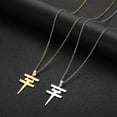 thumbnail image 3 of relayinert Collier Pendentif Fait Main avec Collier Minimaliste Tokyo Collection de Colliers Géométriques en Acier Inoxydable Or 1Set, 3 of 6