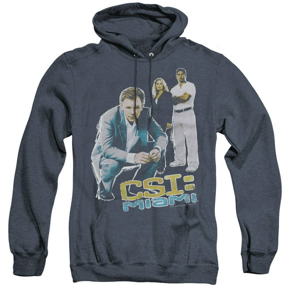 Csi Miami Perspective Adult Heather Hoodie Sweatshirt Navy
