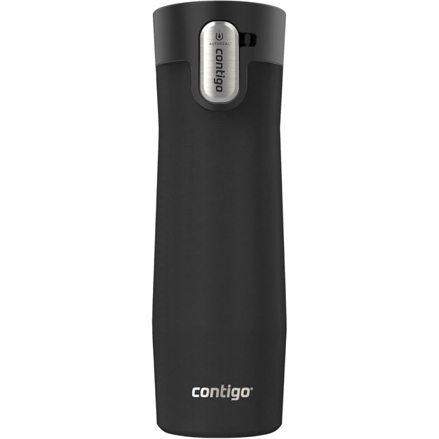 Contigo West Loop 3.0 Tasse de Voyage en Acier Inoxydable avec Crochet pour Sachet de Thé et Couvercle Anti-Déversement, Tasse Réutilisable à Isolation sous Vide pour Café et Thé, 20 oz (591 ml), Noir - Garde les Boissons Chaudes jusqu'à 13 Heures