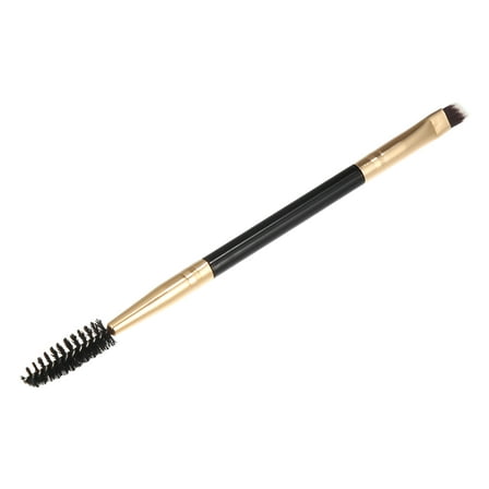 Vocoste 1pcs Soft Double Sided Eyebrow Brush Angled Eye Brow Brush Eyelash Extension Brush Gold Tone Black