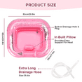 thumbnail image 5 of RoamReady Inflatable Hair Washing Basin, Portable Shampoo Bowl with Pillow and Drain Hose, Hair Washing Basin for Bedridden, Disabled, Injured, Perfect for Dreadlocks, Curly Hair, Thick Hair (Pink), 5 of 8