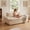 Beige, variant on 59" Convertible Boneless Loveseat, Corduroy Foldable Futon Sleeper Couch, Compressed Foam with Removable Cushions & 2 Pillows, Grey