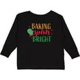 thumbnail image 3 of Inktastic Christmas Baking Spirits Bright with Green Oven Mit Boys or Girls Long Sleeve Toddler T-Shirt, 3 of 5