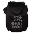 thumbnail image 3 of Christmas Pet, Dog  Cat Hoodie Rhinestone, "Yes! I Want To Build A Snowman", 3 of 10