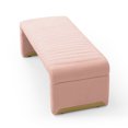 thumbnail image 5 of 47.2'' Width Ottoman Bench, Modern Upholstered Sherpa Fabric End of Bed Bench, Shoe Bench Footrest Entryway Bench Coffee Table for Living Room Bedroom, Pink, 5 of 7