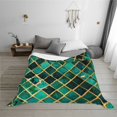 thumbnail image 6 of KLL Green Mosaic Glass Print Fleece Throw Blanket, Horizontal Fleece Bedding Cute Soft Blankets Comfy Fleece Flannel Plush Home Decor for Couch & Bed -50"x40", 6 of 9