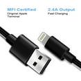 thumbnail image 2 of Clambo iPhone Chargers Apple MFi Certified 6.6' Feet Lightning to USB Charger Charging Cables Cords for iPhones - Black, 2 of 6