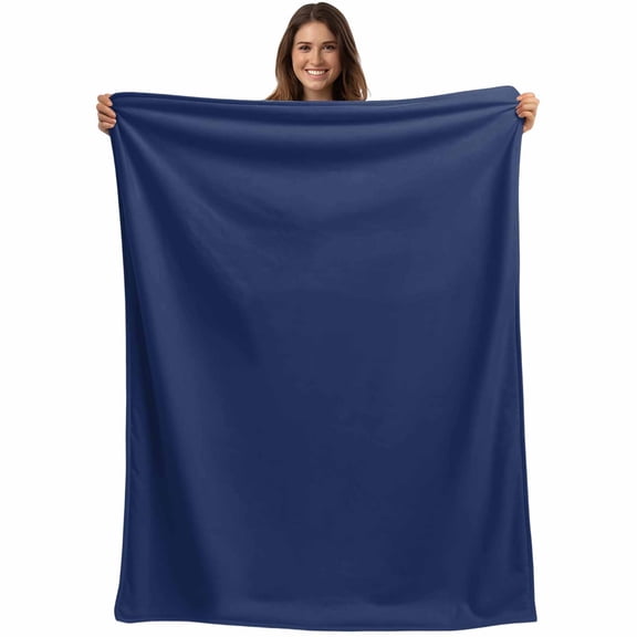 Navy Blue Pure Color Blanket Soft Cozy Warm Throw Blanket for Couch, Plush Fuzzy Flannel Fleece Blankets for Sofa, Aesthetics Contemporary Luxury Bed Blankets Lightweight Gifts for Women, 30"x40"