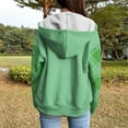 thumbnail image 2 of Maplenight Hoodies for Women Drawstring Zip Up Trendy Sweatshirts Casual Relaxed Fit Plaid Sleeve Sweatshirts for Fall Winter, 2 of 5
