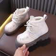 thumbnail image 2 of hzomhy Girls Short Boots Round Toe Thick Sole Side Zipper for Fall Winter Daily Casual and Outdoor Wear, 2 of 9