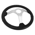 thumbnail image 5 of 1969-1989 Chevrolet Passenger; VSW 6 Bolt Black Leather Wrapped Steering Wheel Brushed Aluminum Kit, Silver SS Emblem, 5 of 9