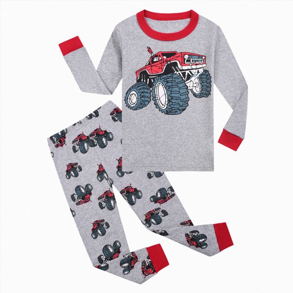 NLOMOCT Baby Winter Clothes Cartoon Prints Soft Long Sleeve Tops and Pants Loungewear Toddler and Baby Matching Pajamas,Light Gray,3-4 Years