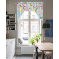thumbnail image 4 of Happy Easter Swag Valances for Windows, Small Curtains Drapes, Spring Colorful Eggs Butterfly Teal Wood Grain Kitchen Window Curtains Over Sink Window Treatment Valance for Bedroom/Bathroom 56"x36", 4 of 5