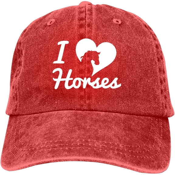I Love Horse1 Baseball Cap Vintage Adjustable Washed Hats Cowboy Hats Denim Dad Hat for Men Women Boy Girl