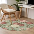 thumbnail image 4 of Spring Flower Round Area Rug 3.3Ft Washable Circle Rugs for Dining Room Table, Farmhouse Vintage Country Floral Plant Green Non-Slip Carpet Floor Mats Indoor Outdoor Carpet Runner Home Decor, 4 of 8