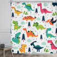 thumbnail image 2 of Cortina de ducha de dinosaurio para baño infantil., 2 of 5