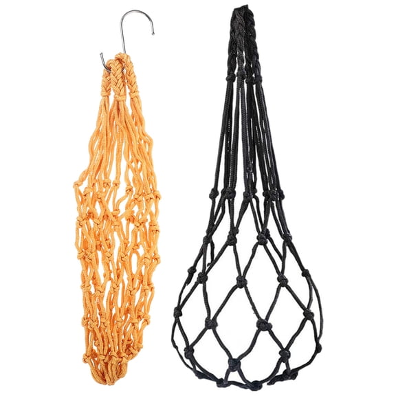 Soimiss 2pcs Poultry Feeding String Bag Nylon Black Assorted Color for Pet Owners