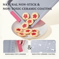 thumbnail image 4 of HONGBAKE Non Toxic Ceramic Cookie Sheets for Baking, 3-piece Non Stick Baking Sheet Pans for Oven, Heavy Duty Aluminized Steel Baking Pans Set with Silicone Handles -Rose Red, 4 of 8