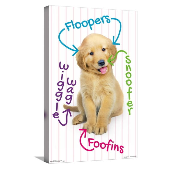 Keith Kimberlin - Puppy - Pup-A-Gram Canvas Wall Poster, 14.725" x 22.375"