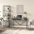 thumbnail image 4 of Evelyn&Zoe Baird Rectangular 46" Wide Desk with Metal Shelf in Blackened Bronze, 4 of 7